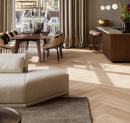 Royal Champagne Herringbone (Klik & Plak)