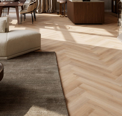 Royal Champagne Herringbone (Klik & Plak)